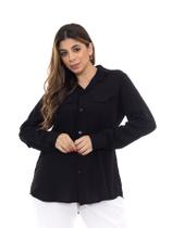 Camisa Feminina Manga Longa Com Botões Premium Camisa Feminina Manga Longa Com Botões Premium