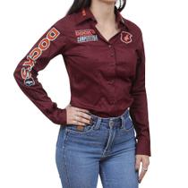 Camisa Feminina Manga Longa Competition Vinho Dock's 38626