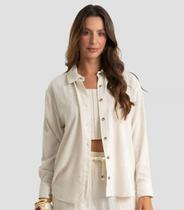 Camisa Feminina Manga Longa Em Linho Strong Dianna Bege Camisa Feminina Manga Longa Em Linho Strong Dianna Bege