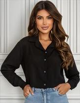 Camisa feminina manga longa social com botões ideia de presente