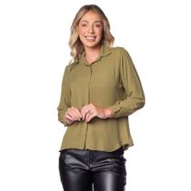 Camisa Feminina Milani Manga Longa Verde