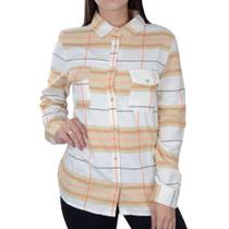 Camisa Feminina Mosaico ML Flanela Xadrez Laranja - 15270141 Camisa Feminina Mosaico ML Flanela Xadrez Laranja - 15270141