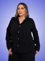 Camisa Feminina Plus Size Social Manga Longa Blusa C Botões Elegante Camisa Feminina Plus Size Social Manga Longa Blusa C Botões Elegante