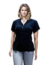 Camisa Feminina Plus Size Tecido Fino Viscose Soltinha 365A