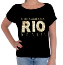 Camisa feminina preta - Rio onça pintada Camisa feminina preta - Rio onça pintada
