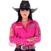 Camisa feminina radade Rodeio Lançamento Rosa com desconto