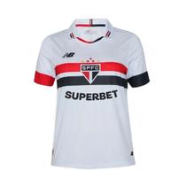 Camisa Feminina São Paulo Branca 24 Torcedora com Patrocínio NB
