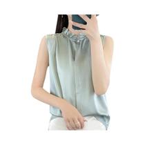Camisa Feminina Sem Mangas De Renda Francesa, T-Shirt Versátil De Estilo Ocidental Profissional