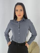 Camisa Feminina Slim Manga Longa Cor:BrancoTamanho:G Camisa Feminina Slim Manga Longa Cor:BrancoTamanho:G