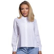 Camisa Feminina Social Camisete Manga Longa Casual Básica Sem Bolso Com Botões Camisa Feminina Social Camisete Manga Longa Casual Básica Sem Bolso Com Botões