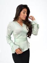Camisa Feminina Transpassada Manga Longa Camisa Feminina Transpassada Manga Longa
