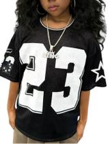 Camisa feminina Verdusa Y2K Graphic Number 23 preta 12Y