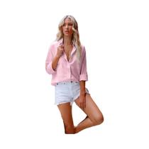 Camisa Feminina Vintage de Linho e Algodão Plus Size - Estilo Harajuku Casual
