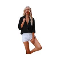 Camisa Feminina Vintage Harajuku - Manga Longa em Algodão e Linho