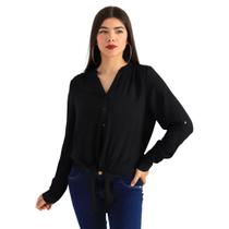 Camisa Feminina Viscose com Amarração Facinelli 660141