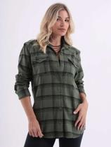 Camisa Feminina Xadrez Com Bolsos Revanche Cm.Fem.00021 00022 Camisa Feminina Xadrez Com Bolsos Revanche Cm.Fem.00021 00022