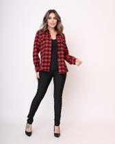 Camisa Feminina Xadrez Festa Junina Manga Longa Look Caipira Tradicional