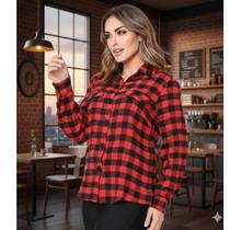 Camisa Feminina Xadrez Festa Junina Manga Longa Look Caipira Tradicional Camisa Feminina Xadrez Festa Junina Manga Longa Look Caipira Tradicional