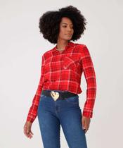 Camisa Feminina Xadrez Manga Longa Marisa-71048