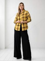 Camisa Feminina Xadrez Manga Longa Viscose