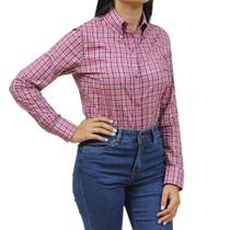 Camisa Feminina Xadrez Rosa Manga Longa Tassa 34126 Camisa Feminina Xadrez Rosa Manga Longa Tassa 34126