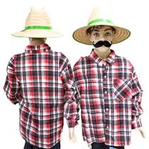 Camisa Festa Junina Infantil Manga Longa Xadrez Colorida