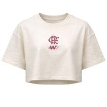Camisa Flamengo Cropped Oversized Off White - Feminino Tamanho:PCor:Branco