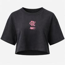 Camisa Flamengo Cropped Oversized Preto - Feminino Tamanho:GGCor:Preto
