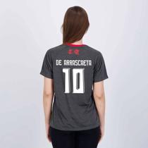 Camisa Flamengo De Arrascaeta 10 Var Feminina Cinza