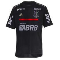 Camisa Flamengo III Com Patrocínio 23/24 Preta com Refletivo - ad