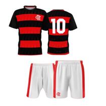 Camisa Flamengo Infantil / Bermuda Conjunto Kit Mini Craque