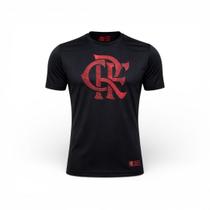 Camisa Flamengo Logo Em Relevo Estampada Rubro-negra - Camisa Flamengo Logo Em Relevo Estampada Rubro-negra -