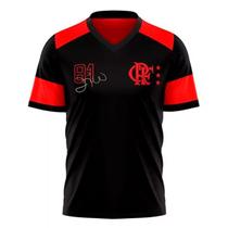 Camisa Flamengo Nova Zico Retrô Tradicional Preto Original Braziline