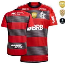 Camisa Flamengo Oficial Com Patrocinadores I 23. 24 Com patch Campeão da Libertadores Original
