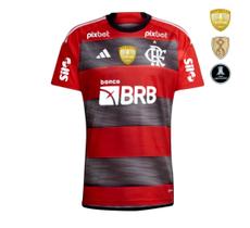 Camisa Flamengo Oficial Com Patrocinadores I 23/24 Com patch Campeão da Libertadores