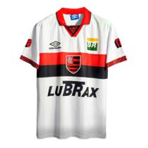 Camisa Flamengo Polo Retrô Lubrax 95 Branca