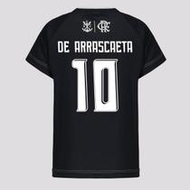Camisa Flamengo Trama 10 De Arrascaeta Infantil Preta