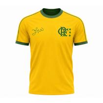 Camisa Flamengo Zico Edição Brasil Destino - Masculino Tamanho:GCor:Amarelo