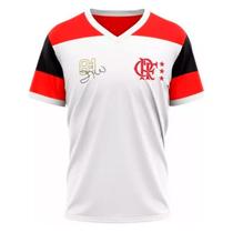 Camisa Flamengo Zico Retrô Infantil Branco Original Braziline Camisa Flamengo Zico Retrô Infantil Branco Original Braziline