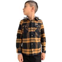 Camisa Flanela Infantil Com Capuz Gangster