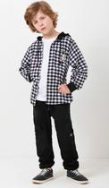 Camisa Flanela Juvenil Menino Estilo Casaco C/ Capuz Lessa Camisa Flanela Juvenil Menino Estilo Casaco C/ Capuz Lessa