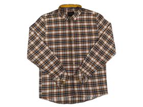 Camisa Flanela Manga Longa Masculina, Modelagem Slin Xadrez Amarela e azul 3448 Camisa Flanela Manga Longa Masculina, Modelagem Slin Xadrez Amarela e azul 3448