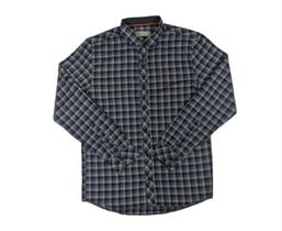 Camisa Flanela Manga Longa Masculina, Tecido RenaulxView Xadrez Azul/cinza e preto 2972 Camisa Flanela Manga Longa Masculina, Tecido RenaulxView Xadrez Azul/cinza e preto 2972