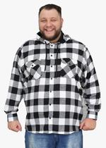 Camisa flanela xadrez adulto masculina com capuz