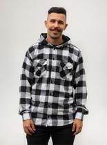 Camisa Flanela Xadrez Manga Longa C/ Capuz P Ao G4. Camisa Flanela Xadrez Manga Longa C/ Capuz P Ao G4.