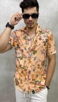 Camisa floral em linho masculina