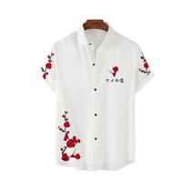 Camisa Floral Masculina plus Size De Secagem Rápida, Manga Curta, Estilo Chinês, Top De Verão