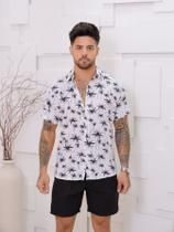 Camisa Floral Social Coqueiro Masculina Havaiana Estampa