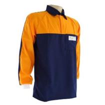 Camisa florestal azul e laranja- tamanho g