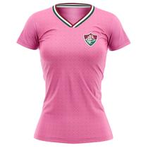 Camisa Fluminense Feminina Rosa Baby Look Oficial Braziline